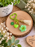 porte-clés vert et beige