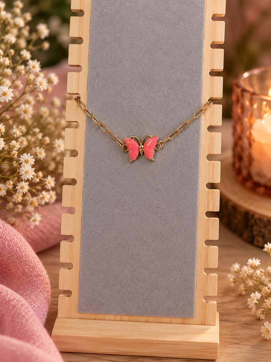 Bracelet papillon orange
