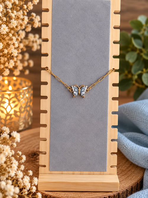 Bracelet papillon gris