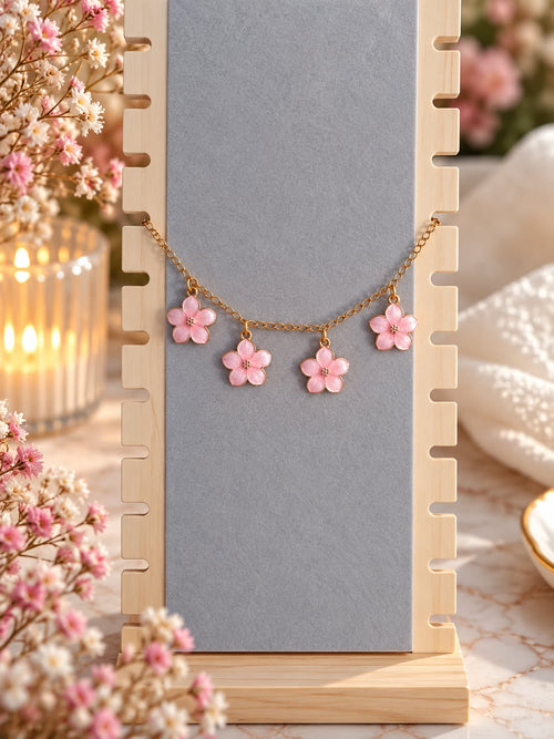 bracelet à fleurs roses