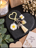 porte-clés jaune et beige
